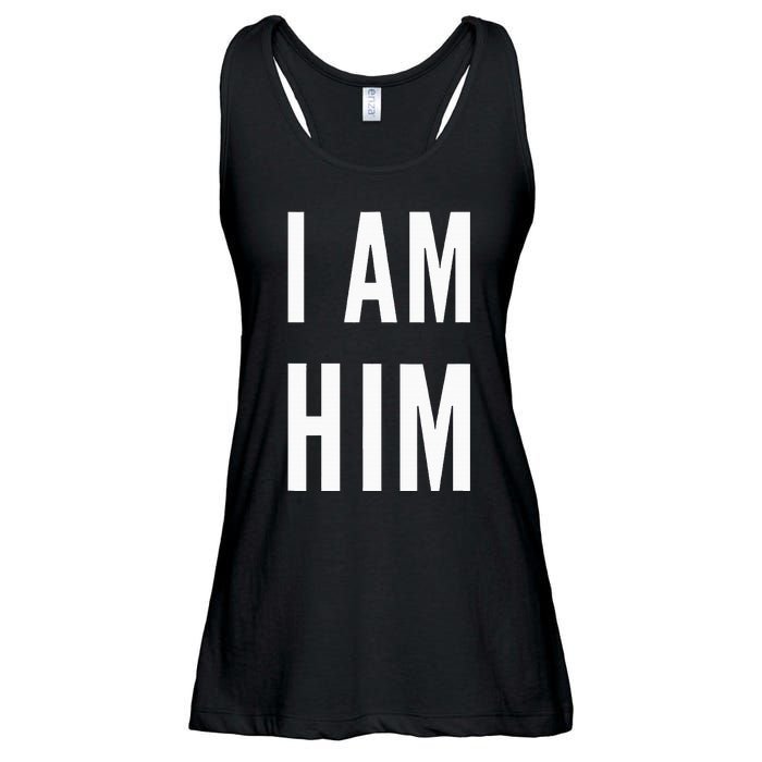 Lit Statement Top I Am Him Gift For Sports Fans I Am Him Ladies Essential Flowy Tank