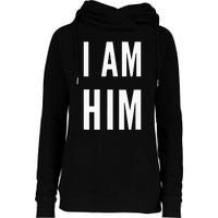 Lit Statement Top I Am Him Gift For Sports Fans I Am Him Womens Funnel Neck Pullover Hood