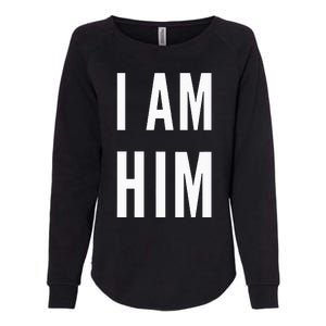 Lit Statement Top I Am Him Gift For Sports Fans I Am Him Womens California Wash Sweatshirt