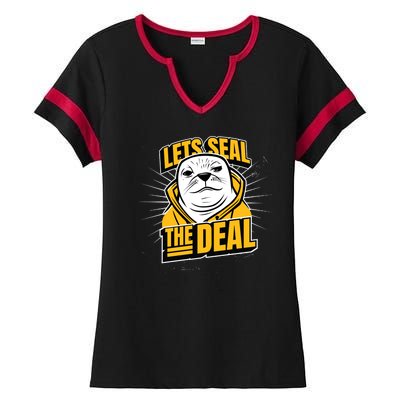 Lets Seal The Deal Ladies Halftime Notch Neck Tee