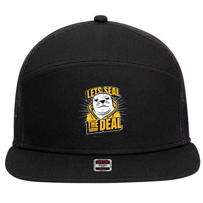 Lets Seal The Deal 7 Panel Mesh Trucker Snapback Hat