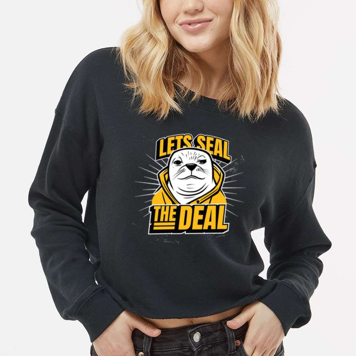 Lets Seal The Deal Cropped Pullover Crew