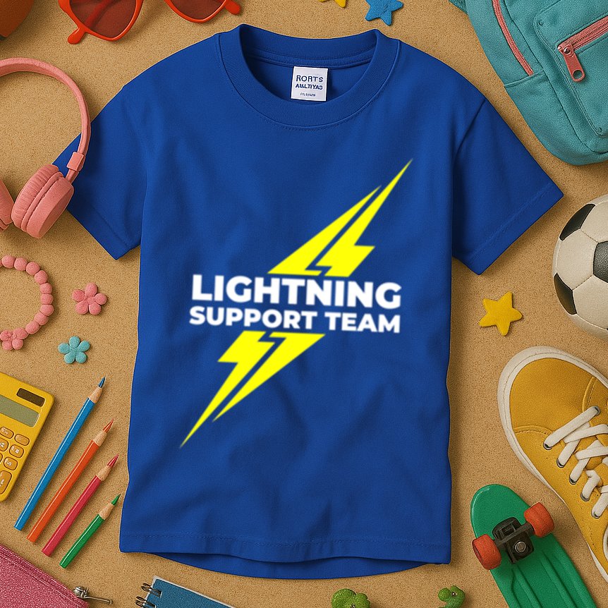 Lightning Support Team Ll Gift Kids T-Shirt