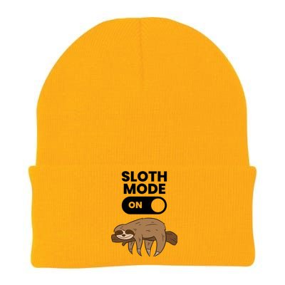 Lazy Sloth Tired Sloth Funny Sloth Mode On Gift Knit Cap Winter Beanie