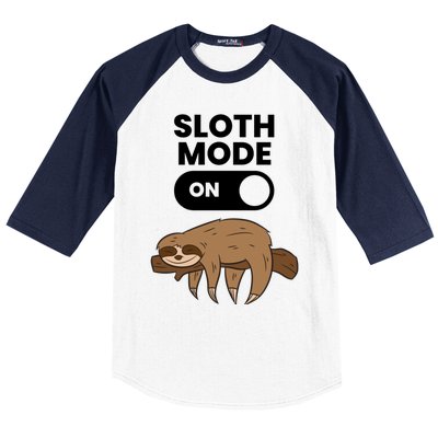 Lazy Sloth Tired Sloth Funny Sloth Mode On Gift Baseball Sleeve Shirt