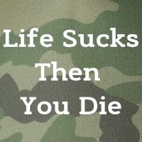 Life Sucks Then You Die Funny Downer Sad Sarcastic Legacy Tie Dye Trucker Hat