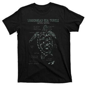 Loggerhead Sea Turtle Anatomy Gift Marine Biologist T-Shirt