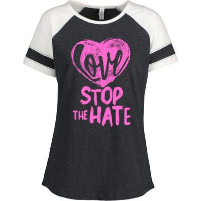 Love Stop The Hate Enza Ladies Jersey Colorblock Tee