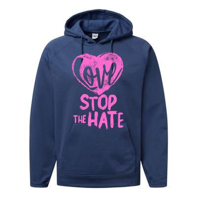 Love Stop The Hate Performance Fleece Hoodie