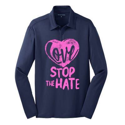 Love Stop The Hate Silk Touch Performance Long Sleeve Polo