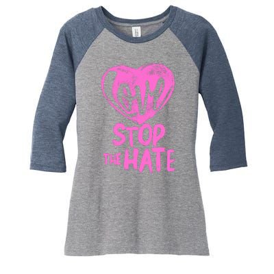 Love Stop The Hate Women's Tri-Blend 3/4-Sleeve Raglan Shirt