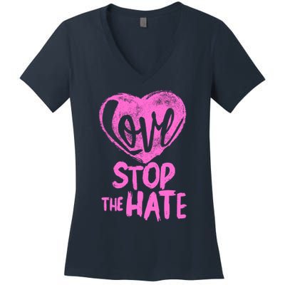 Love Stop The Hate Women's V-Neck T-Shirt