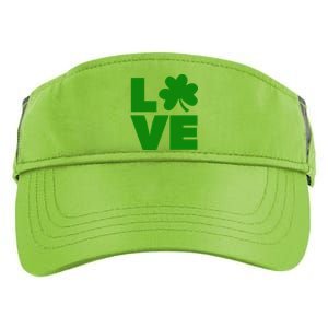 Love Shamrock Typography Green For St Patricks Day Adult Drive Performance Visor