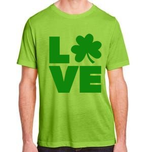 Love Shamrock Typography Green For St Patricks Day Adult ChromaSoft Performance T-Shirt