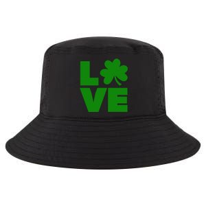 Love Shamrock Typography Green For St Patricks Day Cool Comfort Performance Bucket Hat