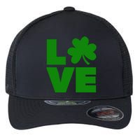 Love Shamrock Typography Green For St Patricks Day Flexfit Unipanel Trucker Cap