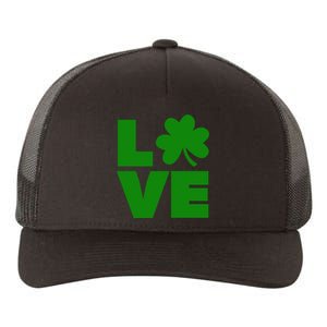 Love Shamrock Typography Green For St Patricks Day Yupoong Adult 5-Panel Trucker Hat