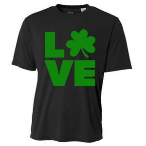 Love Shamrock Typography Green For St Patricks Day Cooling Performance Crew T-Shirt