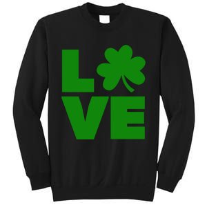 Love Shamrock Typography Green For St Patricks Day Sweatshirt