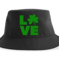 Love Shamrock Typography Green For St Patricks Day Sustainable Bucket Hat