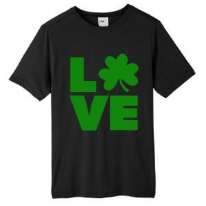 Love Shamrock Typography Green For St Patricks Day Tall Fusion ChromaSoft Performance T-Shirt