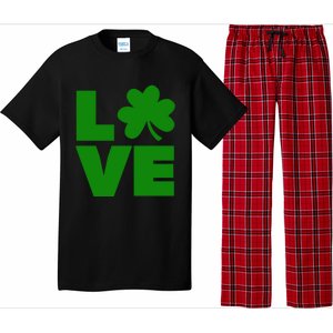 Love Shamrock Typography Green For St Patricks Day Pajama Set