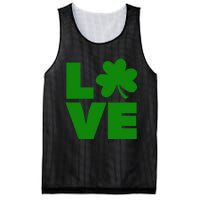 Love Shamrock Typography Green For St Patricks Day Mesh Reversible Basketball Jersey Tank