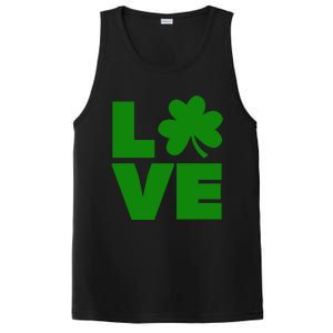 Love Shamrock Typography Green For St Patricks Day PosiCharge Competitor Tank