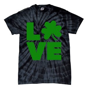 Love Shamrock Typography Green For St Patricks Day Tie-Dye T-Shirt