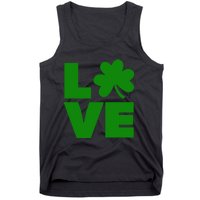 Love Shamrock Typography Green For St Patricks Day Tank Top