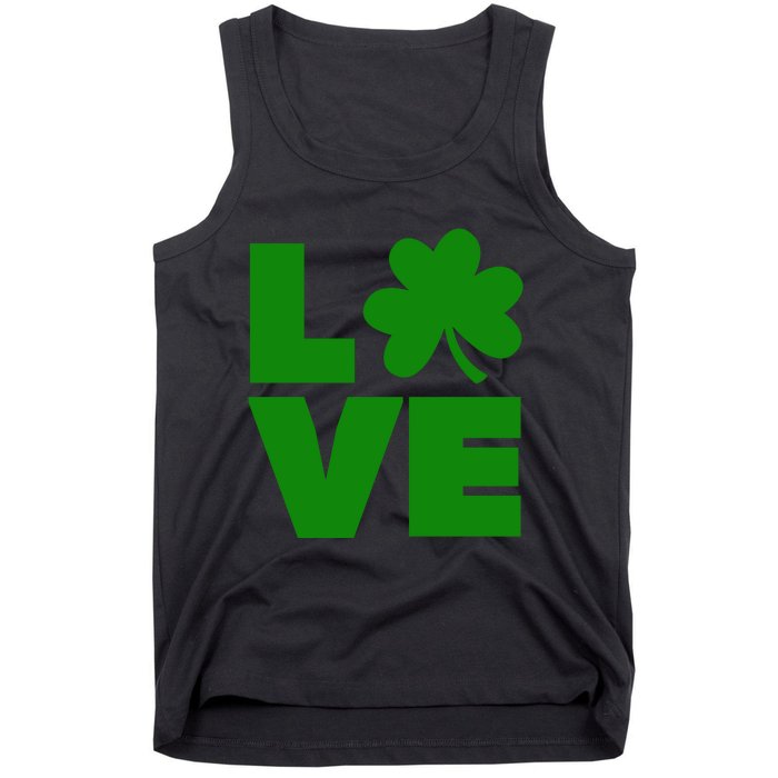 Love Shamrock Typography Green For St Patricks Day Tank Top