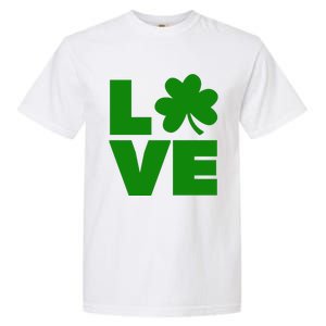 Love Shamrock Typography Green For St Patricks Day Garment-Dyed Heavyweight T-Shirt