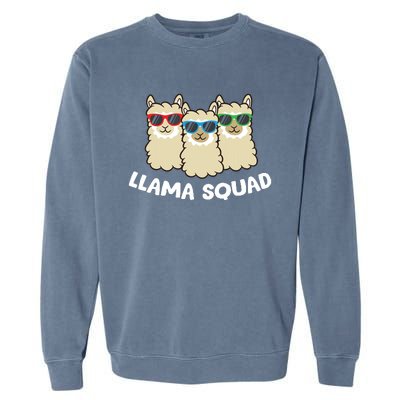 Llama Squad Team Llama Matching Sunglasses Love Llamas Garment-Dyed Sweatshirt