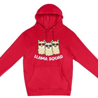 Llama Squad Team Llama Matching Sunglasses Love Llamas Premium Pullover Hoodie