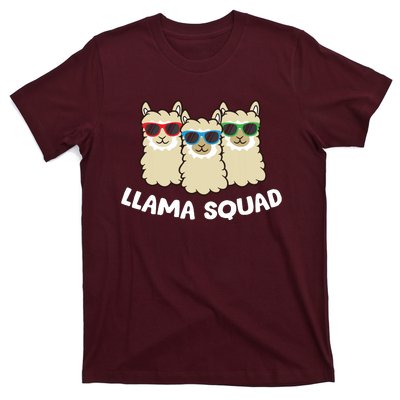 Llama Squad Team Llama Matching Sunglasses Love Llamas T-Shirt