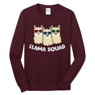 Llama Squad Team Llama Matching Sunglasses Love Llamas Tall Long Sleeve T-Shirt