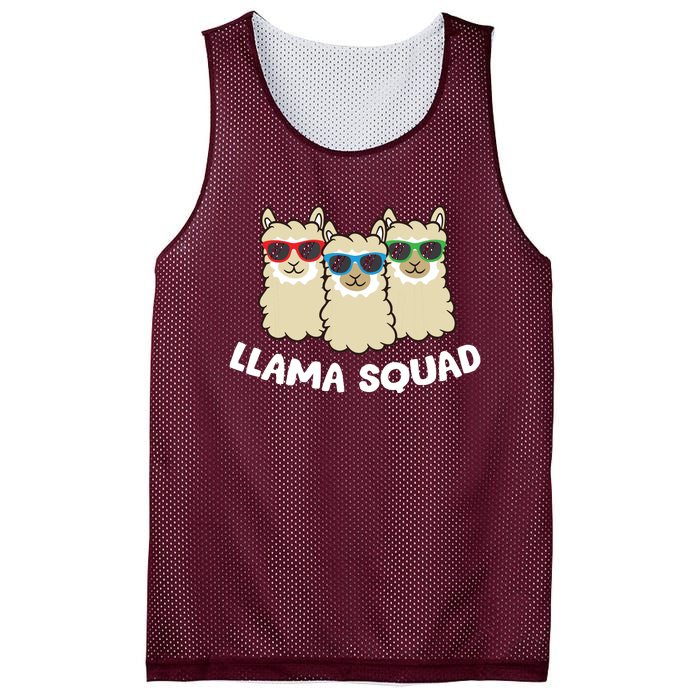 Llama Squad Team Llama Matching Sunglasses Love Llamas Mesh Reversible Basketball Jersey Tank