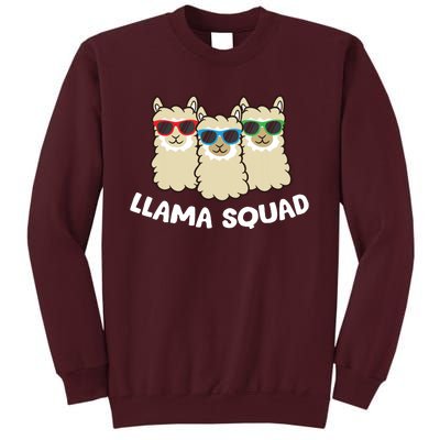 Llama Squad Team Llama Matching Sunglasses Love Llamas Tall Sweatshirt