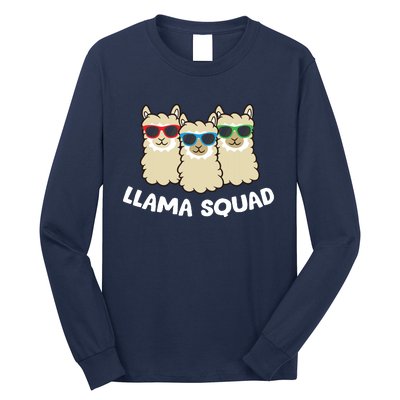 Llama Squad Team Llama Matching Sunglasses Love Llamas Long Sleeve Shirt