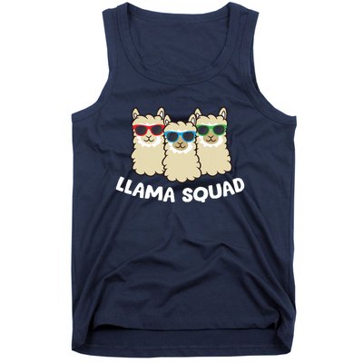 Llama Squad Team Llama Matching Sunglasses Love Llamas Tank Top