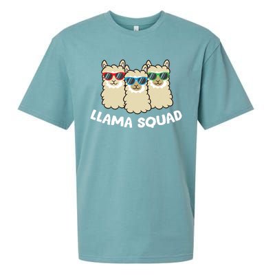 Llama Squad Team Llama Matching Sunglasses Love Llamas Sueded Cloud Jersey T-Shirt