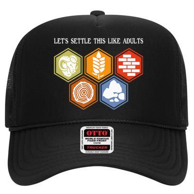 LetS Settle This Like Adults Tabletop Game Board Gaming High Crown Mesh Back Trucker Hat