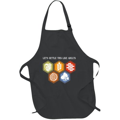 LetS Settle This Like Adults Tabletop Game Board Gaming Full-Length Apron With Pockets