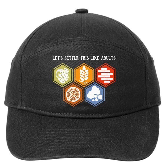 LetS Settle This Like Adults Tabletop Game Board Gaming 7-Panel Snapback Hat