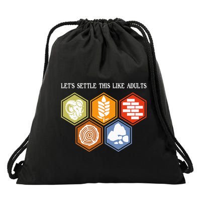 LetS Settle This Like Adults Tabletop Game Board Gaming Drawstring Bag
