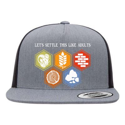 LetS Settle This Like Adults Tabletop Game Board Gaming Flat Bill Trucker Hat