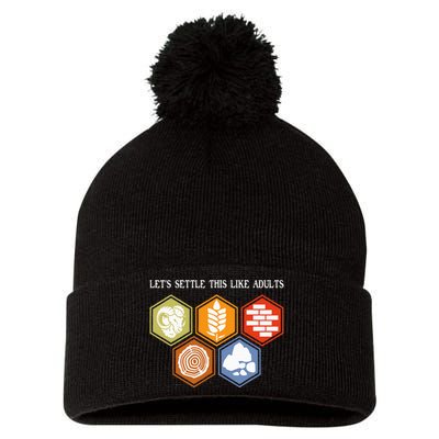 LetS Settle This Like Adults Tabletop Game Board Gaming Pom Pom 12in Knit Beanie