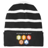 LetS Settle This Like Adults Tabletop Game Board Gaming Striped Beanie with Solid Band