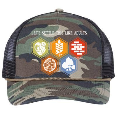 LetS Settle This Like Adults Tabletop Game Board Gaming Retro Rope Trucker Hat Cap