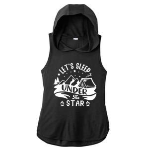 Lets Sleep Under The Stars Camping Ladies PosiCharge Tri-Blend Wicking Draft Hoodie Tank